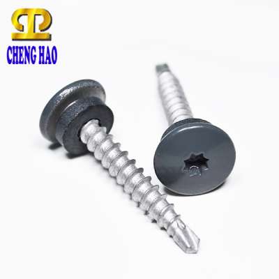 Color Flat Head C1022 Steel Self Drilling TEK Roofing Screws